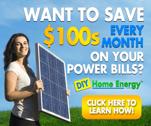Image is a banner advert for an eBook Explaining How to Save Money Using DIY solar Panels.
